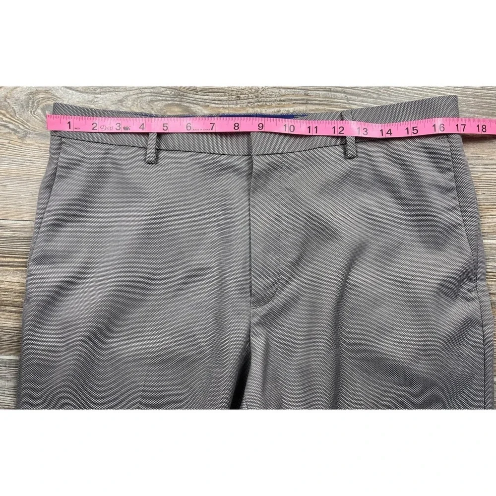 Banana Republic Non‎ Iron Tailored Slim Fit Grey Dress Pants Sz 33x30 FITS 34x29